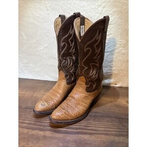 Mens Nocona Texas Work Boots Cowboy Western 8 D Brown Leather USA Made 7217C